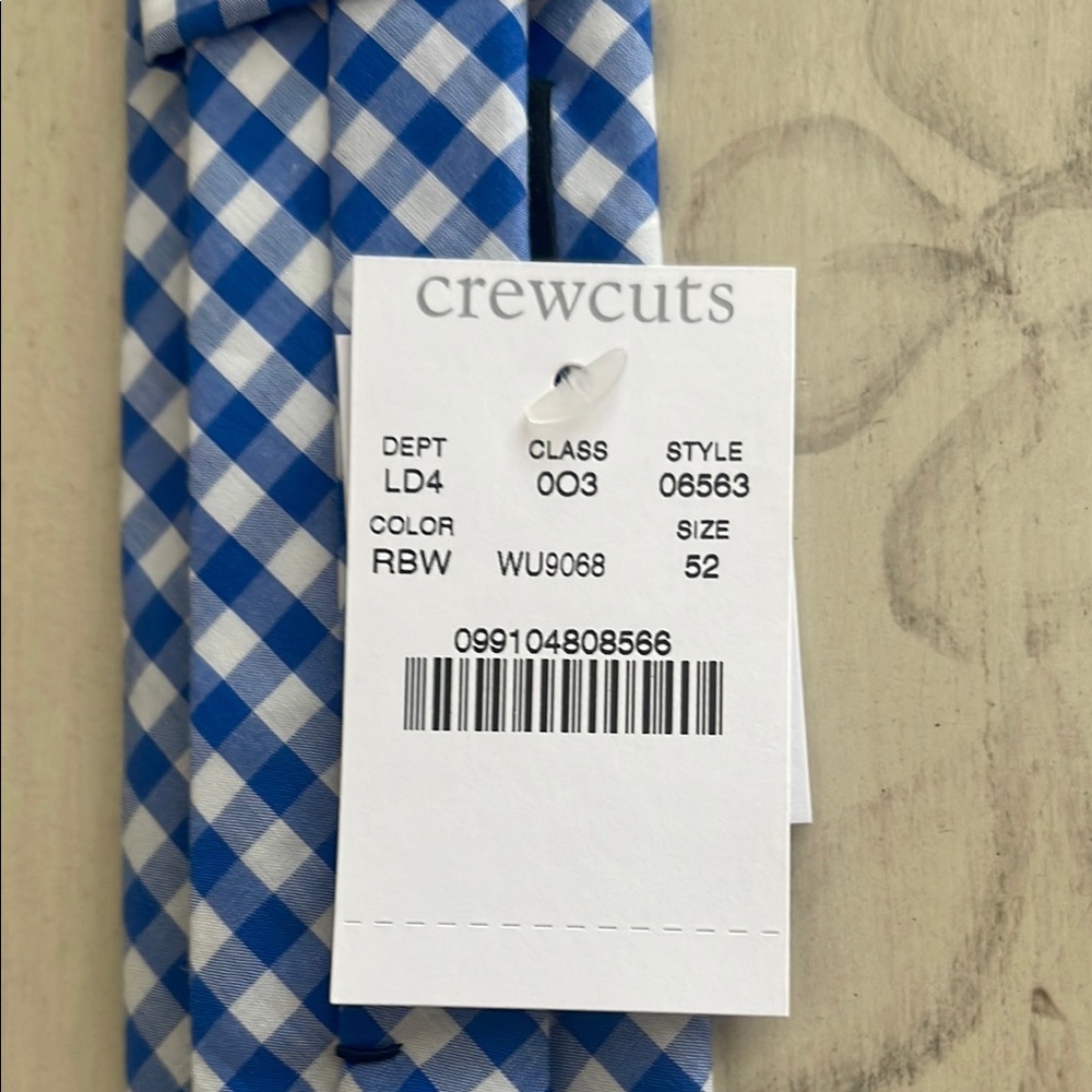 CREWCUTS TIE 52” - Blue and White Gingham - Picture 7 of 10